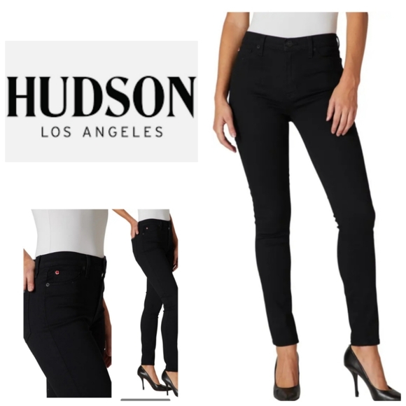 Hudson Jeans Denim - Hudson Black Natalie Mid-rise Super Skinny Jeans